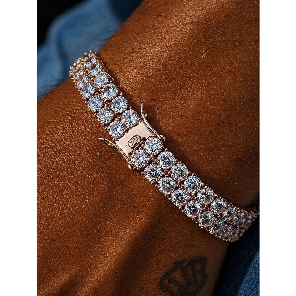 Rose Gold 2 Row Tennis Bracelet